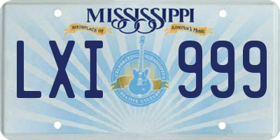MS license plate LXI999