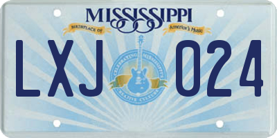 MS license plate LXJ024