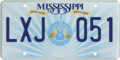 MS license plate LXJ051