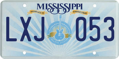 MS license plate LXJ053