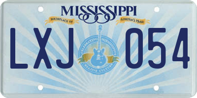 MS license plate LXJ054