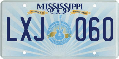 MS license plate LXJ060