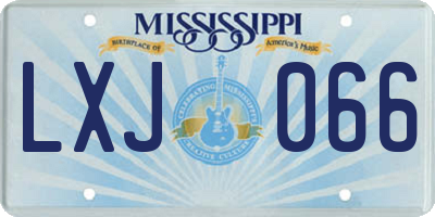 MS license plate LXJ066