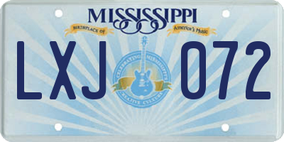 MS license plate LXJ072