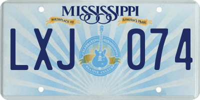 MS license plate LXJ074