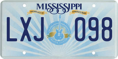 MS license plate LXJ098