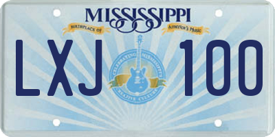 MS license plate LXJ100