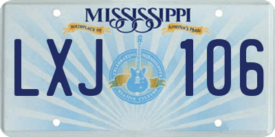 MS license plate LXJ106