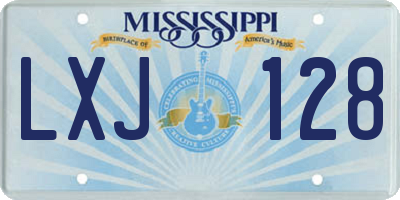 MS license plate LXJ128