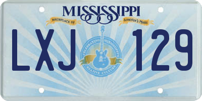 MS license plate LXJ129