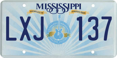 MS license plate LXJ137