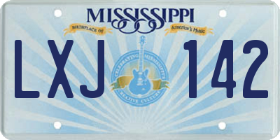 MS license plate LXJ142