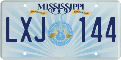 MS license plate LXJ144