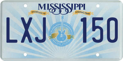 MS license plate LXJ150