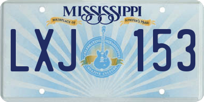 MS license plate LXJ153