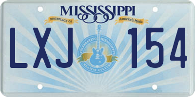 MS license plate LXJ154