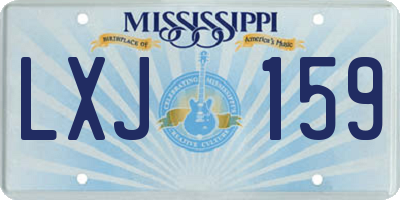 MS license plate LXJ159