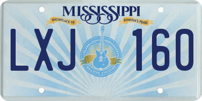 MS license plate LXJ160