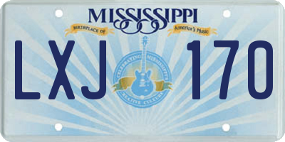 MS license plate LXJ170