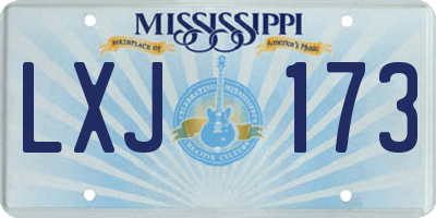 MS license plate LXJ173