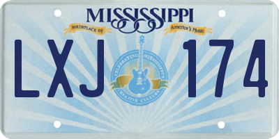 MS license plate LXJ174