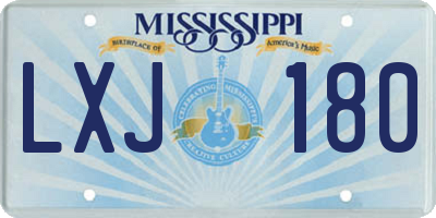 MS license plate LXJ180