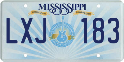 MS license plate LXJ183