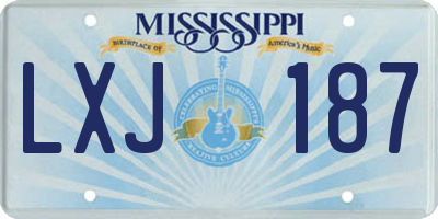 MS license plate LXJ187