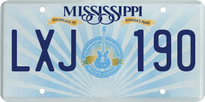 MS license plate LXJ190