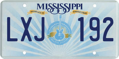 MS license plate LXJ192