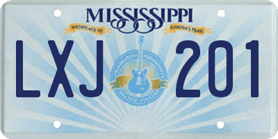 MS license plate LXJ201