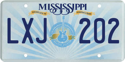 MS license plate LXJ202