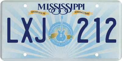 MS license plate LXJ212