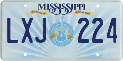 MS license plate LXJ224