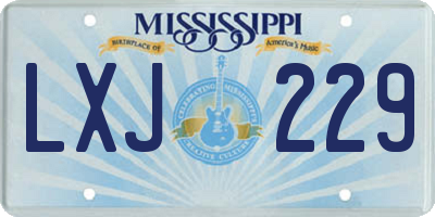 MS license plate LXJ229