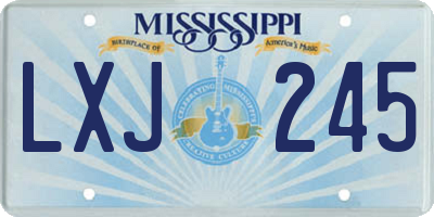 MS license plate LXJ245