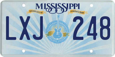 MS license plate LXJ248