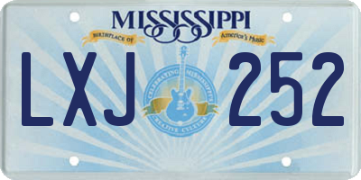 MS license plate LXJ252
