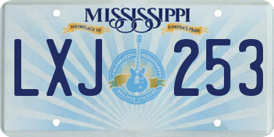 MS license plate LXJ253