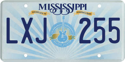 MS license plate LXJ255