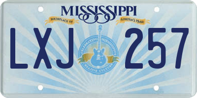 MS license plate LXJ257