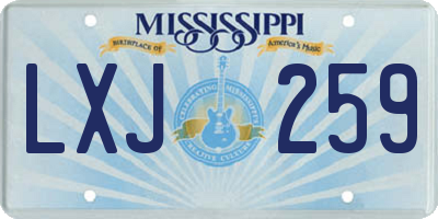 MS license plate LXJ259