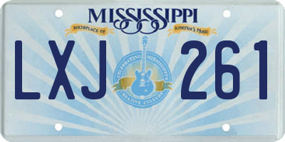 MS license plate LXJ261