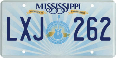 MS license plate LXJ262