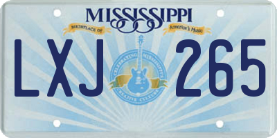 MS license plate LXJ265