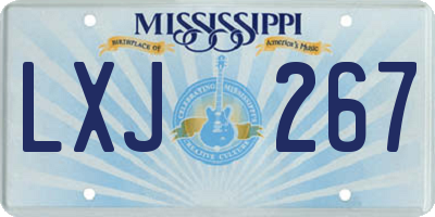 MS license plate LXJ267