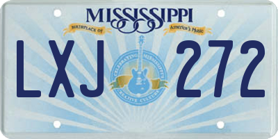 MS license plate LXJ272