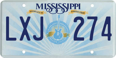 MS license plate LXJ274