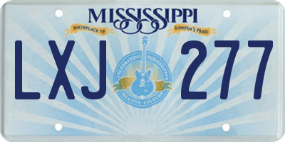 MS license plate LXJ277