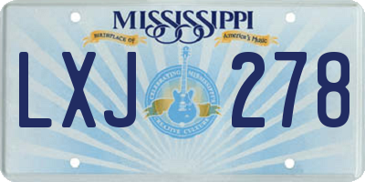 MS license plate LXJ278